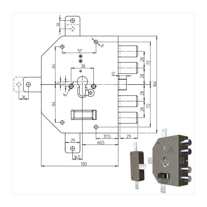 Cr Serratura Sicurezza Quintuplice