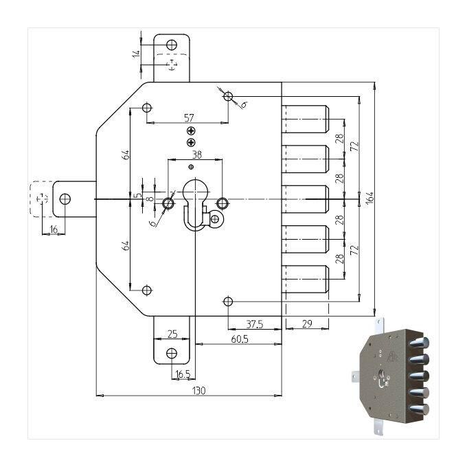 Cr Serratura Sicurezza Quintuplice