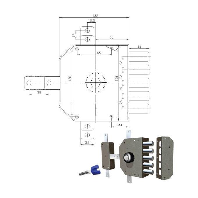 Cr Serratura Sicurezza Quintuplice