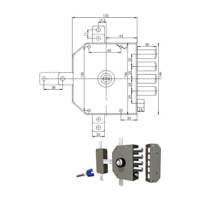 Cr Serratura Sicurezza Quintuplice