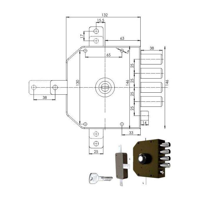 CR Serratura Sicurezza Quintuplice