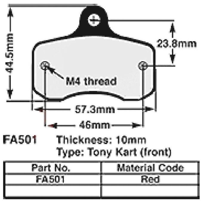 Ebc FA501 Pastiglie Kart