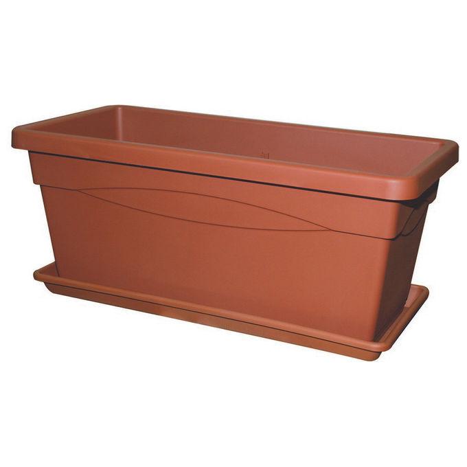 Vaso Cassettone Terracotta Cm.60X32X27