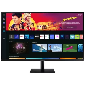 SAMSUNG Smart Monitor M7 (S32BM700), Flat 32'', 3840x2160 (UHD 4K), Piattaforma Smart TV (Amazon Video, Netflix), Airplay, Mirroring, Office 365, Wireless Dex, Casse Integrate, WiFi, HDMI, USB Type-C 