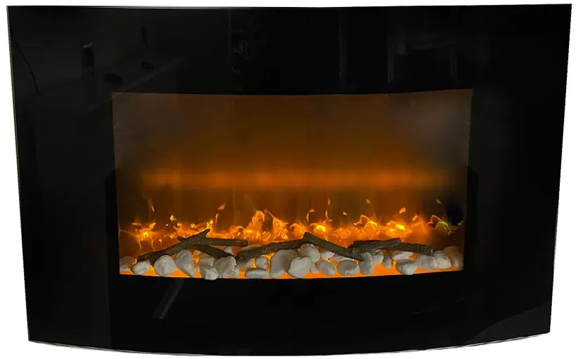 Caminetto elettrico da terra riscaldamento effetto fuoco realistico 2000W  bianco o nero Nero